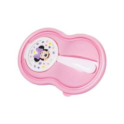 Pote De Plástico Plasútil Papinha Com Colher Minnie 320ML
